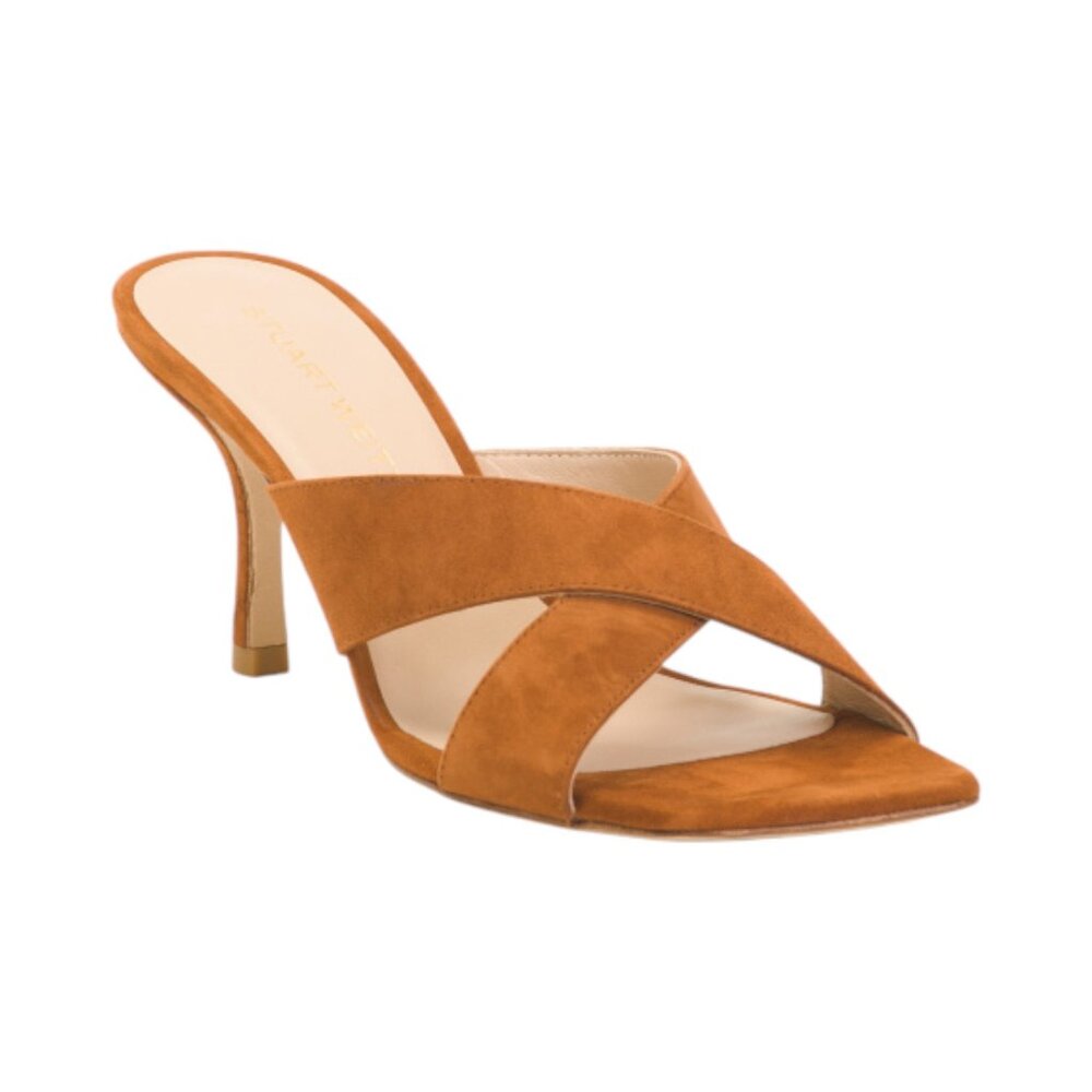 STUART WEITZMAN Made In Spain Suede Dayna Slide 75 Sandals